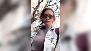 Braless in Motion: Milf walking downtown #4