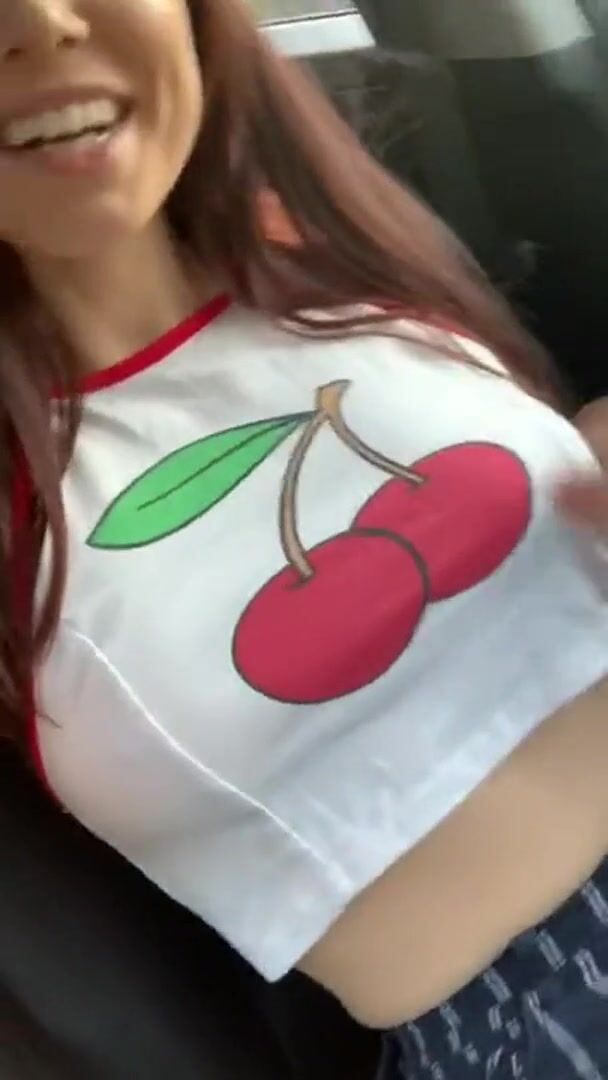 Aidra Flashing In Her Car