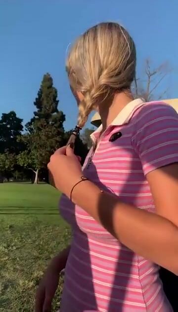 18 y/o Gabbie Carter revealing her tits in public