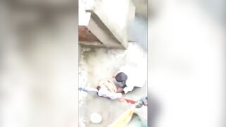 Desi guy convinces his gf and fucks her in rooftop after she taking her bath