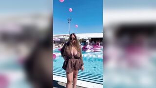 Busty Israeli Girls: Adiel by the pool #4