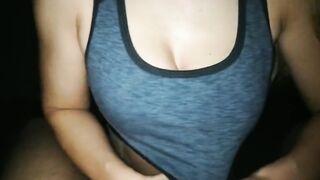 Clothed Titfuck: Girl finishes dude in her bra #2