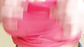 Clothed Titfuck: my tits, a tank top, and your hard dick, with my mouth wide open to catch my reward♥️♥️ #2