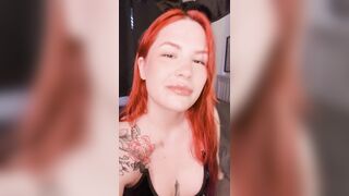 Huge Natural Boobs: Latex on a redhead - smash or pass? #2
