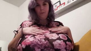 I can squeeze my tits a bit, but would definitely need a firmer hand to do it ????