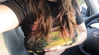 Huge Hangers: Flashing my H cups in public again. Do you love it too? #2