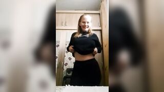 Huge Hangers: BOOM! and a boobs K cup size pops out from under this sweatshirt #2
