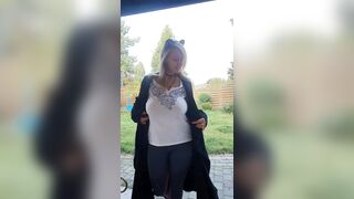 Huge Boobs: A quick flash of big boobs in the backyard because the neighbor is peeking...heh #4