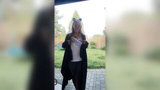 Huge Boobs: A quick flash of big boobs in the backyard because the neighbor is peeking...heh #3