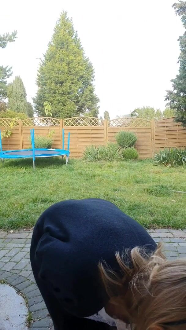A quick flash of big boobs in the backyard because the neighbor is peeking...heh