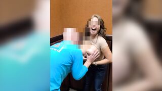 Huge Boobs: Busty Wife Allowing a Hotel Bar Stranger Lick and Suck Her Titties #4