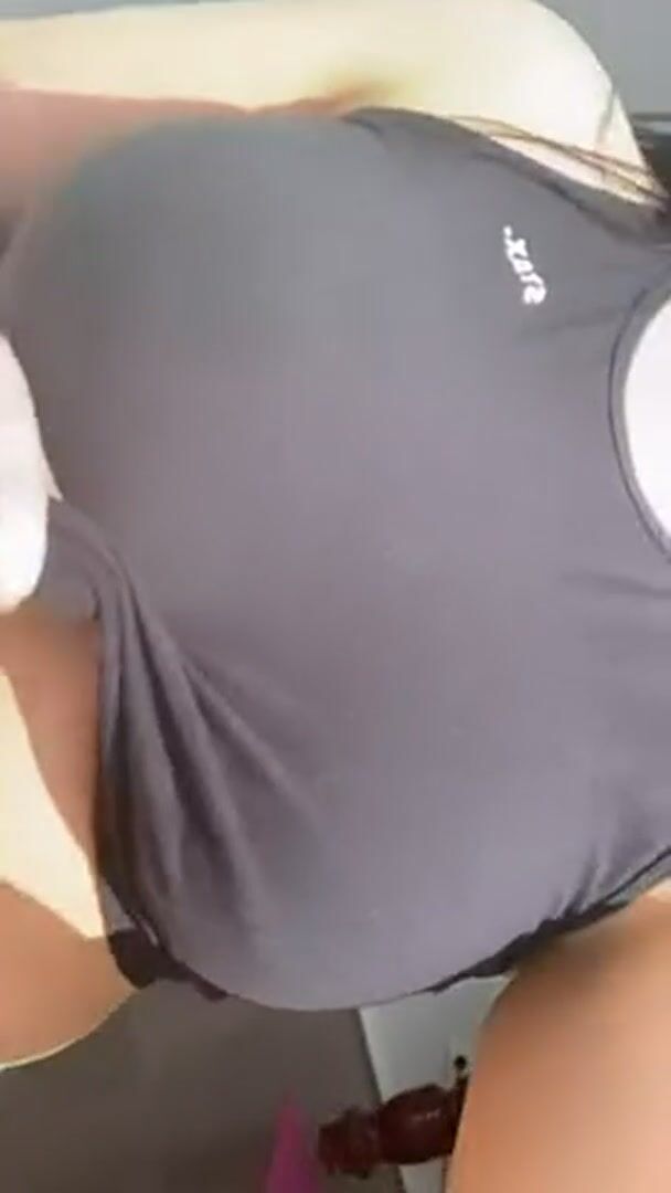 Grab my huge tits while I ride your cock