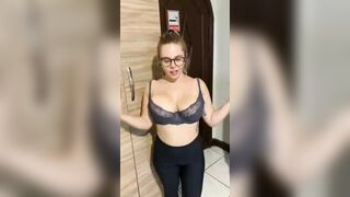 Huge Boobs: Bouncing jiggling around and having fun with my huge boobs #4