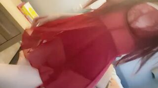 Huge Boobs: Red lingerie on a redhead - smash or pass? #3