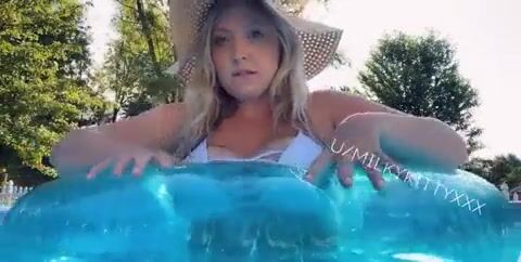 My neighbors have a very clear view of our pool... I hope they appreciate me ????