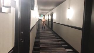 Huge Boobs: Naked in the hotel hallway #2