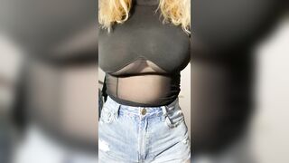 Huge Boobs: Wearing nothing under my tshirt♥️♥️ #2