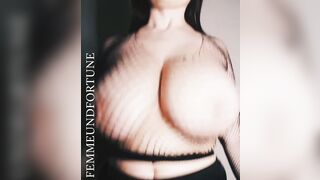 Huge boobs and a mesh top look so good together