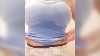 Huge Boobs: Gym locker Room boob flash .. sorry about the sweat patch ♥️♥️xx 57yo (f) #1