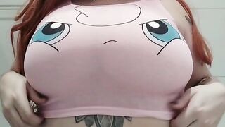 Ghost Nipples: I hope that me jiggling my puffs will bring you some extra energy on this tuesday <3 #4