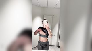 Small Tits / Big Ass: Don‘t mind me, just a slutty teen showing off in her works bathroom [ST] #4