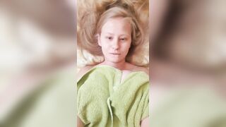 Plain, modest bouncing tits with a size K. Kisses