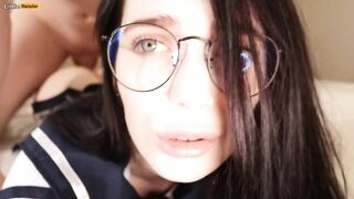 Plow Cams with Bouncy Tits: Schoolgirl cosplayer with glasses getting rough fuck #2