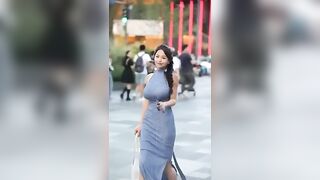 Big Tits on Skinny Chicks: Busty beauty walking in the street #4