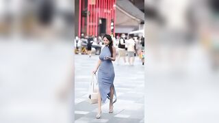 Big Tits on Skinny Chicks: Busty beauty walking in the street #2