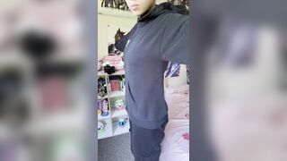 Tits: I love wearing hoodies with nothing underneath #2