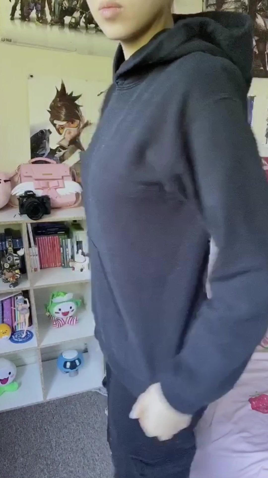 I love wearing hoodies with nothing underneath