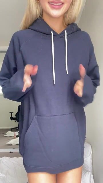 you wanna see my tiny tits hiding under my hoodie?