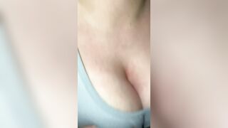 Great cumshot using my tits ????