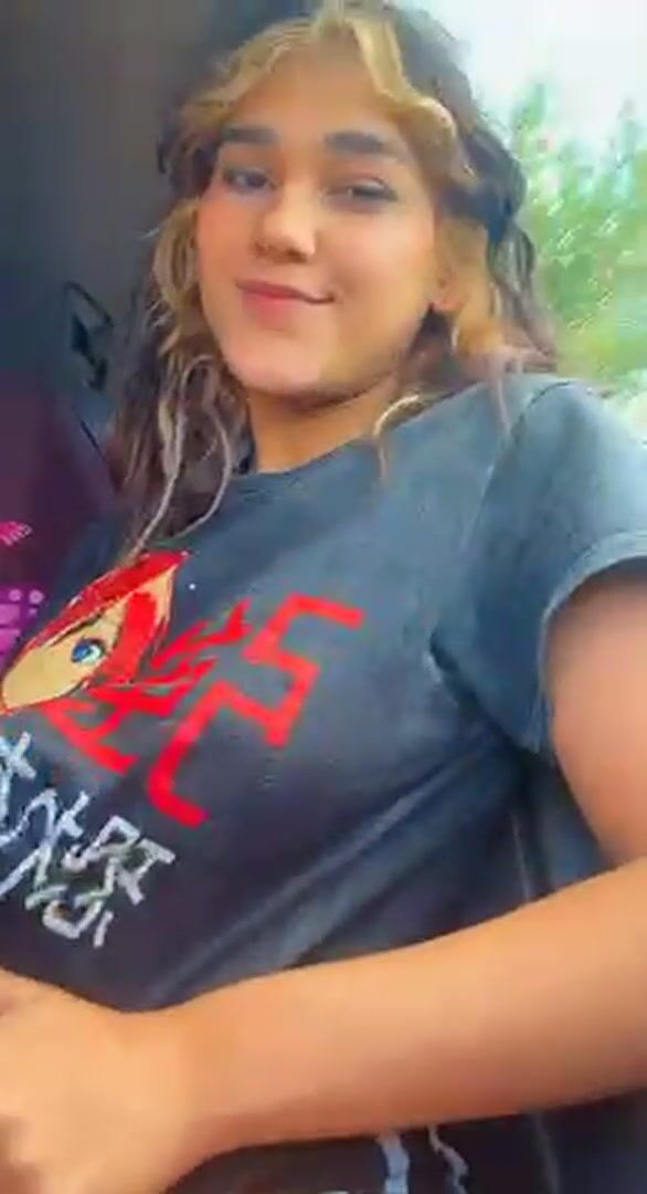 My boobs in the car!