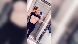 Fake Boobs: Getting mine out in the elevator #3