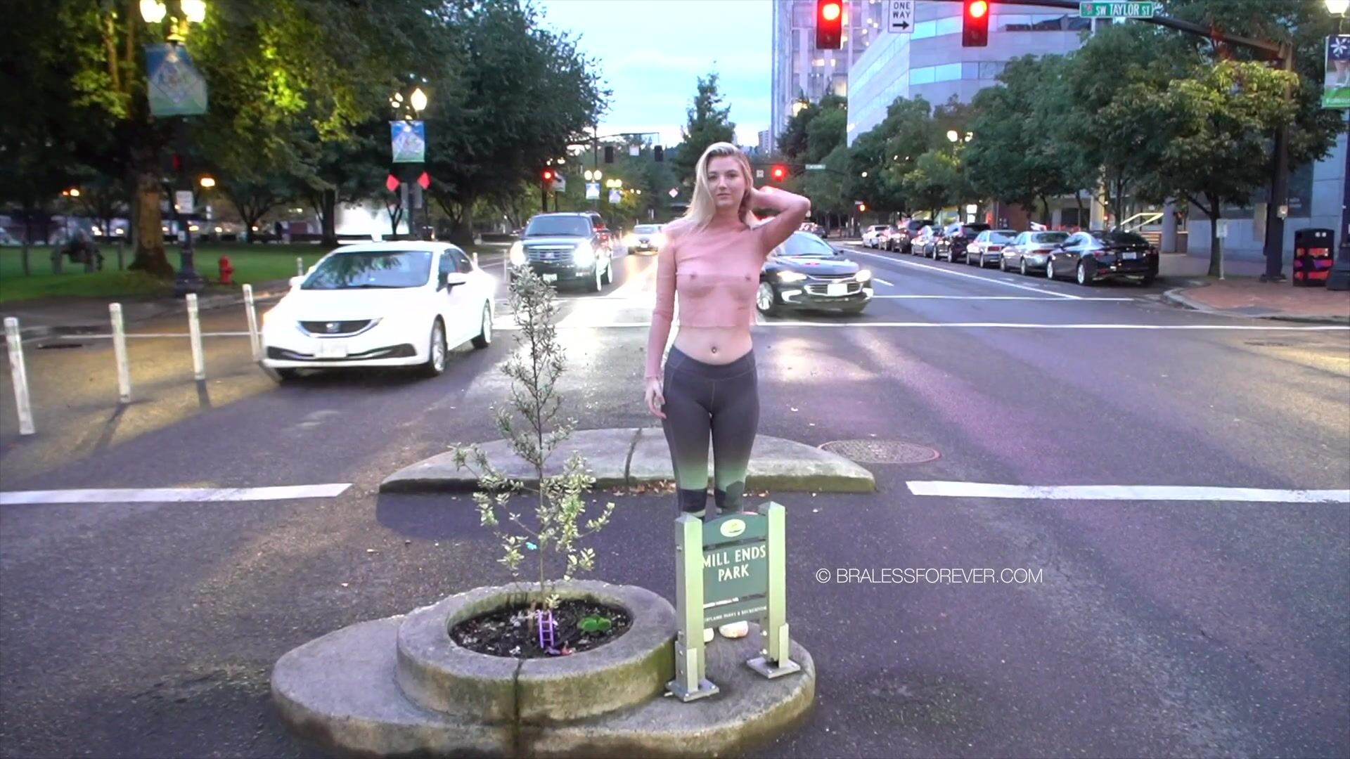 Getting topless in the worlds smallest park