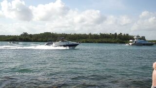 Without Bra: Waving at the boats #3