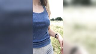 Large Tits and Small Nipples: It's so freeing to be outside without a bra on #1