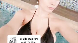 Big Tits in Bikinis: Arm gets caught on em #3